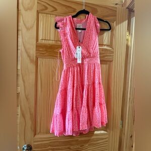 Adorable pink surplus dress. Beautiful color